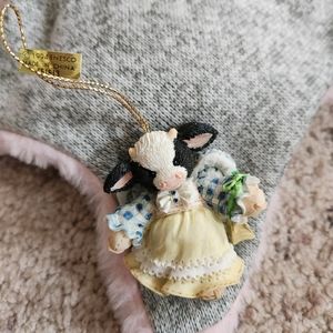 Mary's Moo Moos Cow Angel With Bell Ornament 1994